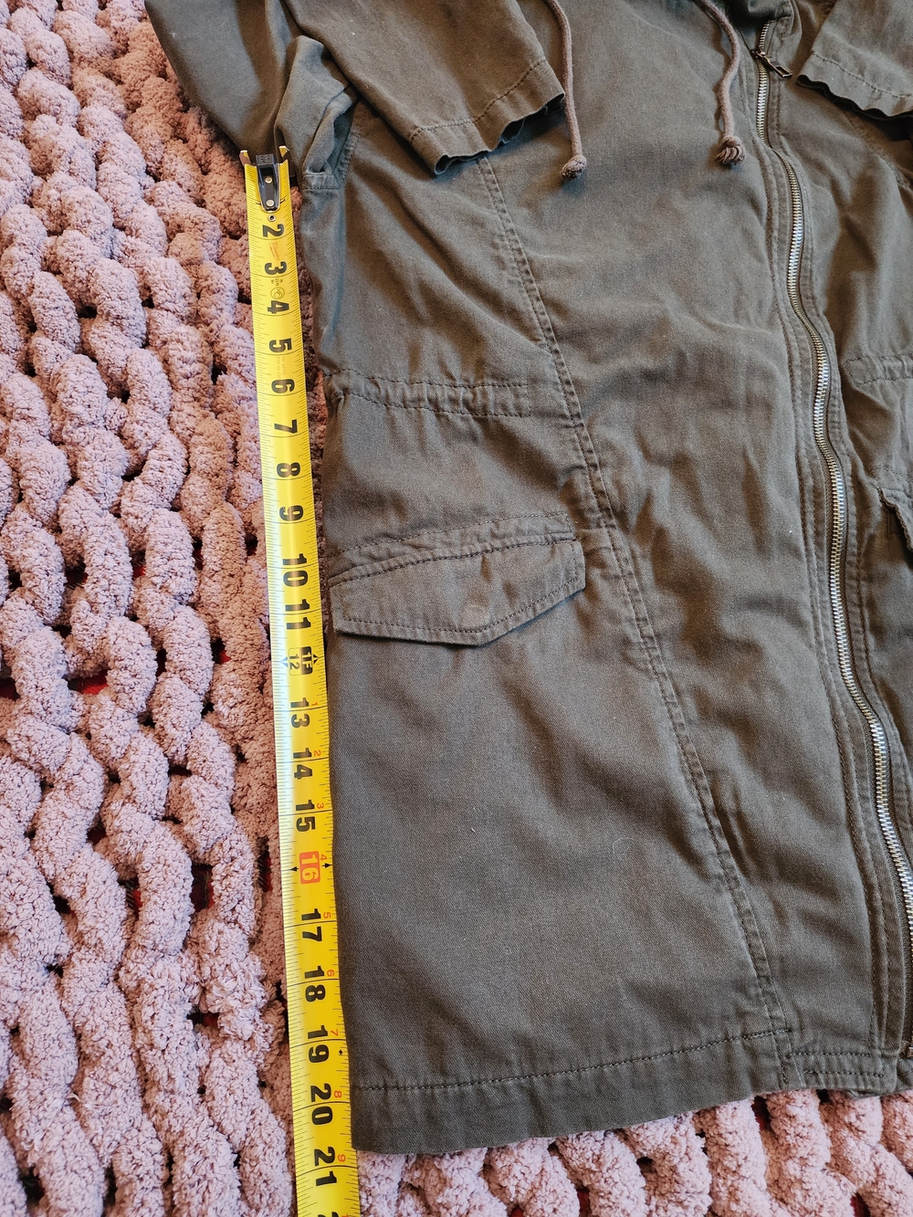 Old Navy Olive Green Hooded Utility Anorak Jacket With Pockets - Picture 7 of 9